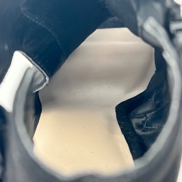 Fergalicious By Fergie Revenge Black Peep-Toe Block Heels Womens 8.5M Zippered - Picture 16 of 16